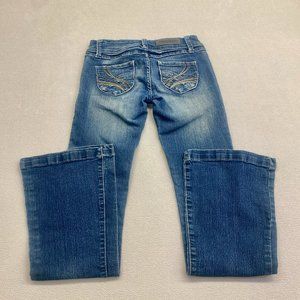 Vintage Womens Streetwear Society Jeans Style# 16-305 Size 1 Flared Distressed